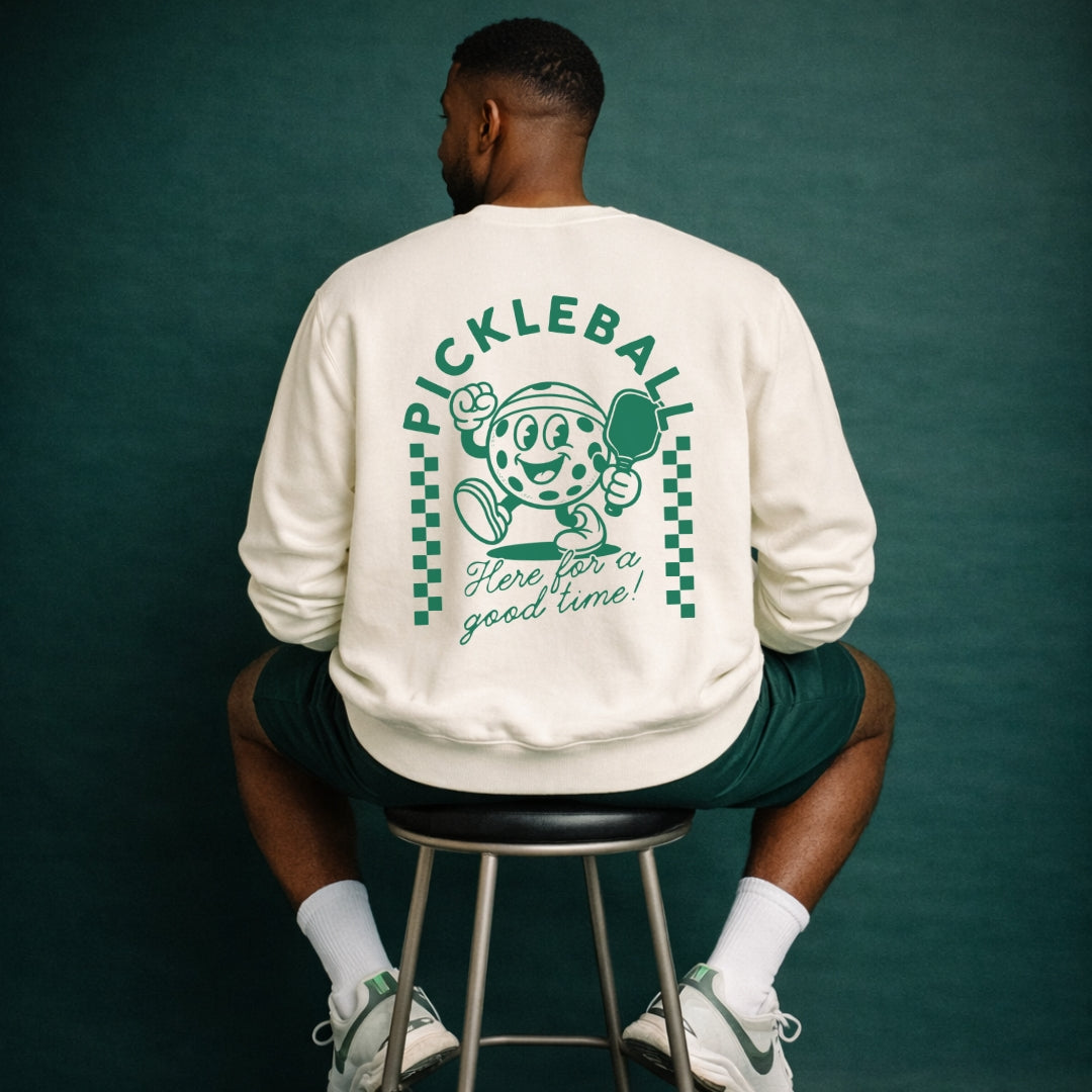 Pickleball Cartoon Slogan Sweatshirt