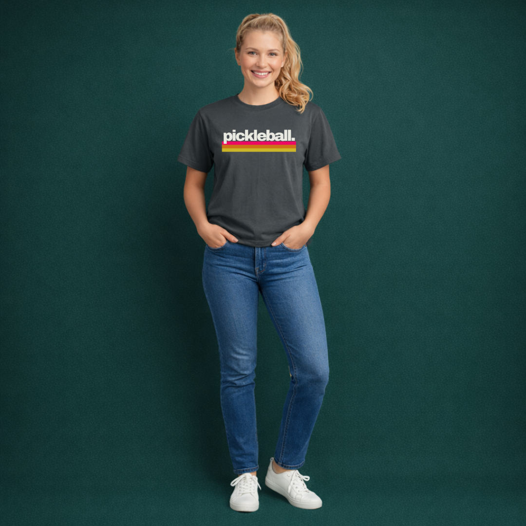 Pickleball Retro Stripes Tee