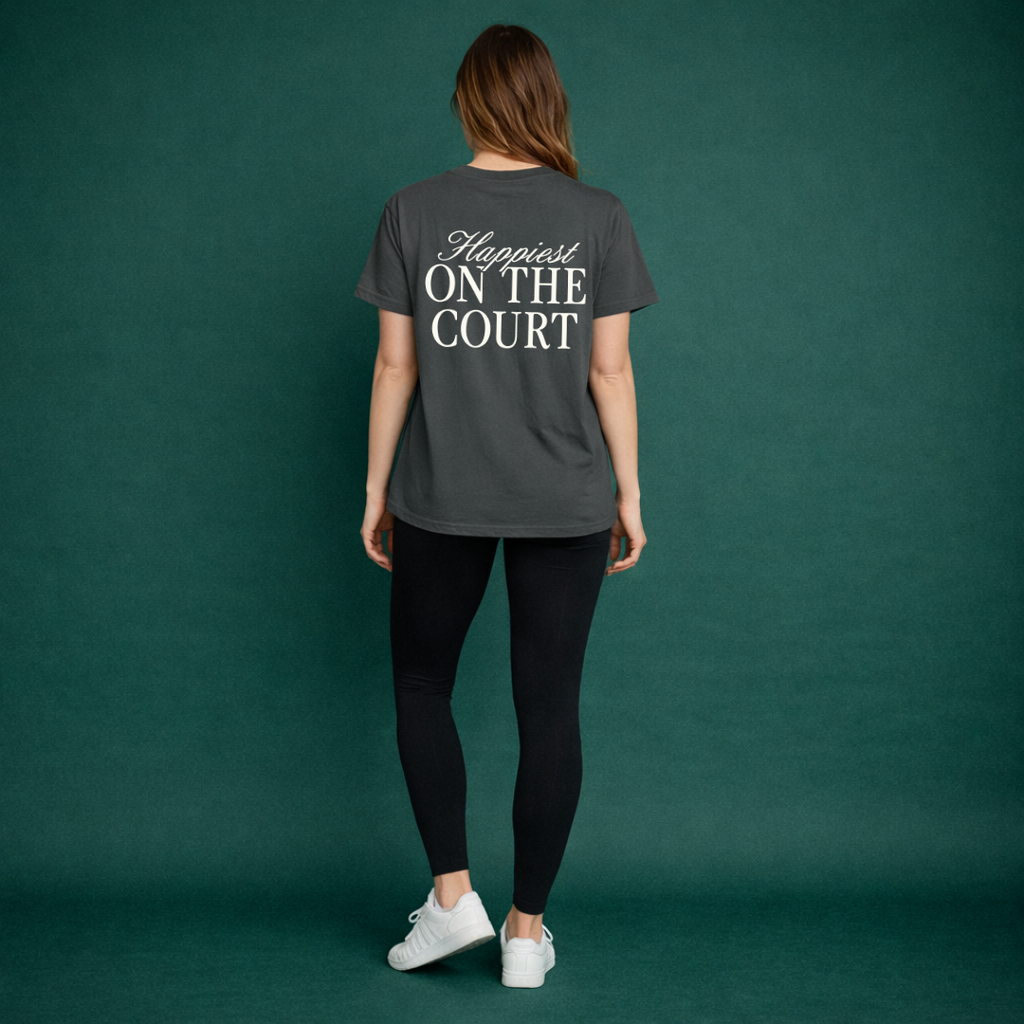 Happiest On The Court Script Tee