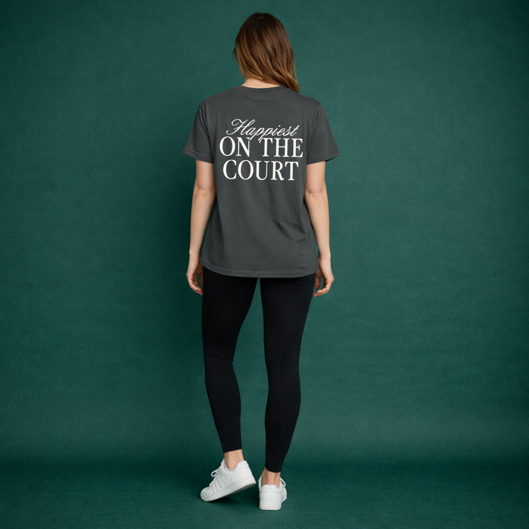 Happiest On The Court Script Tee
