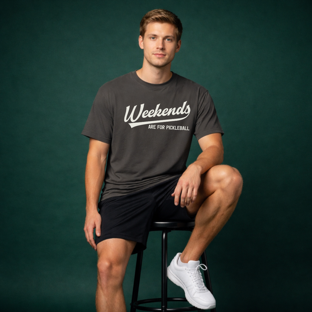 Weekends Are For Pickleball Script Tee