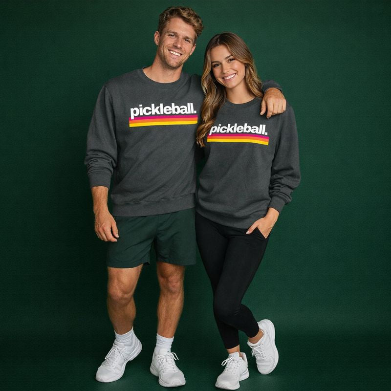 Pickleball Retro Stripes Sweatshirt